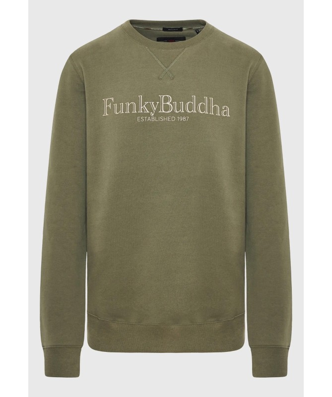 Funky Buddha Φούτερ με branded τύπωμα στο στήθος. - 4