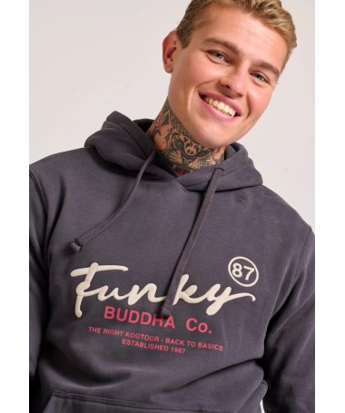Funky Buddha Relaxed fit φούτερ με κέντημα στο στήθος. - 1
