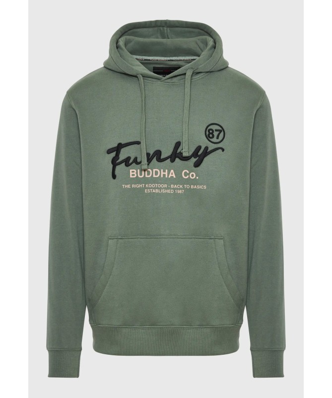Funky Buddha Relaxed fit φούτερ με κέντημα στο στήθος. - 4