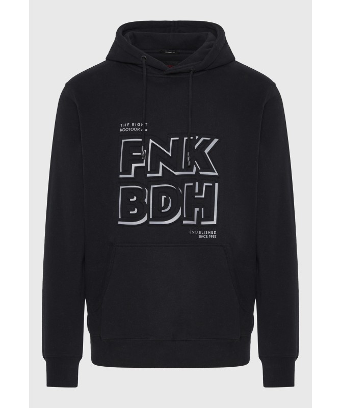 Funky Buddha Ανδρικό Relaxed fit φούτερ με embossed τύπωμα στο στήθος. - 1