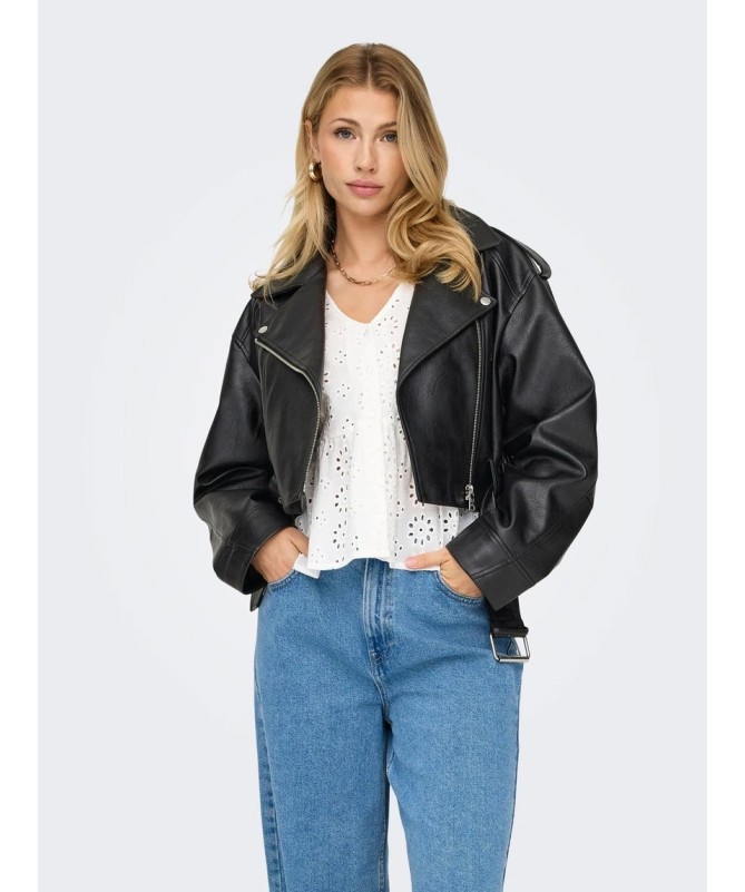 ONLY ΓΥΝΑΙΚΕΙΟ ΜΠΟΥΦΑΝ ΔΕΡΜΑΤΙΝΗ OVERSIZED - 2