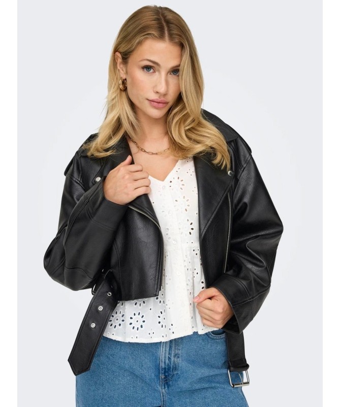 ONLY ΓΥΝΑΙΚΕΙΟ ΜΠΟΥΦΑΝ ΔΕΡΜΑΤΙΝΗ OVERSIZED - 3