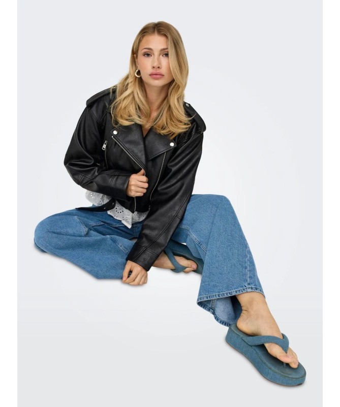 ONLY ΓΥΝΑΙΚΕΙΟ ΜΠΟΥΦΑΝ ΔΕΡΜΑΤΙΝΗ OVERSIZED - 4