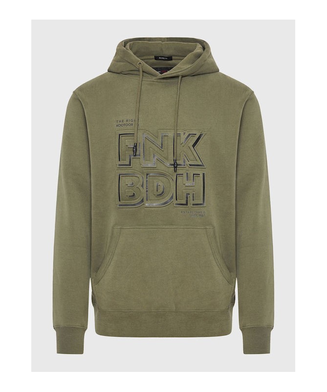 Funky Buddha Ανδρικό Relaxed fit φούτερ με embossed τύπωμα στο στήθος. - FBM010-018-06 - 5