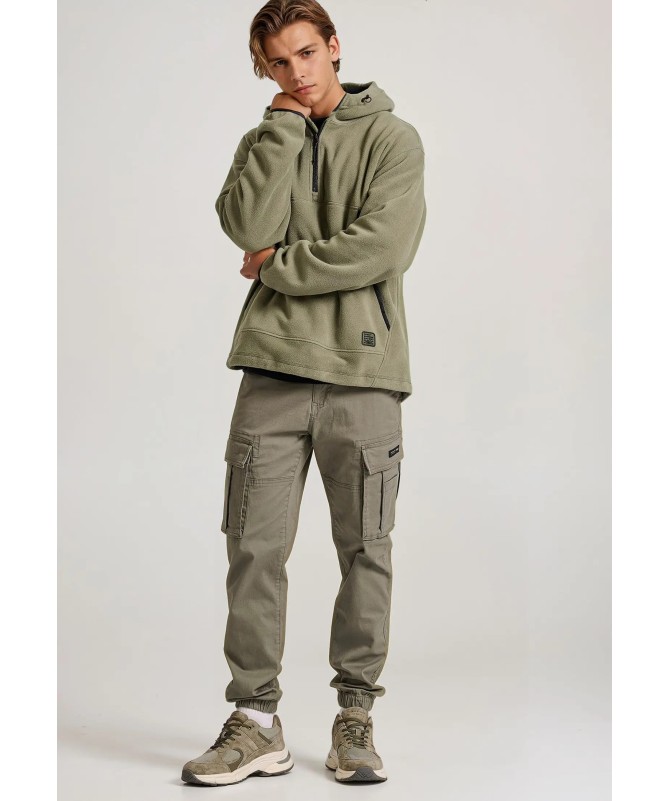 Funky Buddha Ανδρικό comfort cargo παντελόνι με cuffed τελείωμα. - FBM010-030-02 - 5