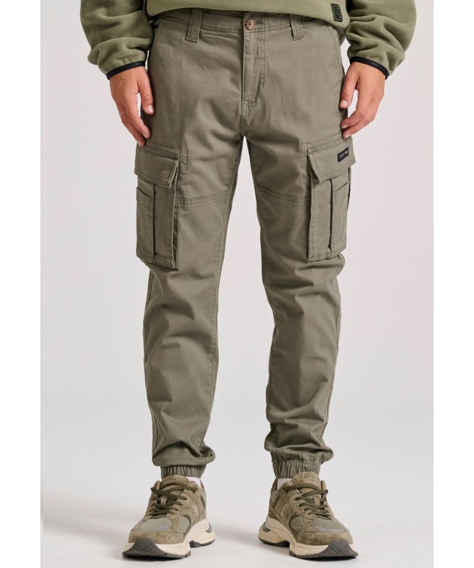 Funky Buddha Ανδρικό comfort cargo παντελόνι με cuffed τελείωμα. - FBM010-030-02 - 6