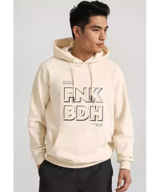 Funky Buddha Ανδρικό Relaxed fit φούτερ με embossed τύπωμα στο στήθος. - 9