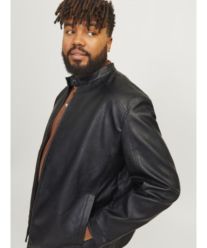 JACK AND JONES PLUS FIT ΔΕΡΜΑΤΙΝΟ ΜΠΟΥΦΑΝ - 2