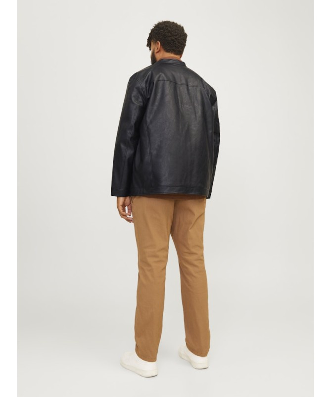 JACK AND JONES PLUS FIT ΔΕΡΜΑΤΙΝΟ ΜΠΟΥΦΑΝ - 6