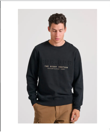 Funky Buddha Ανδρικό Φούτερ με embossed τύπωμα στο στήθος - 1