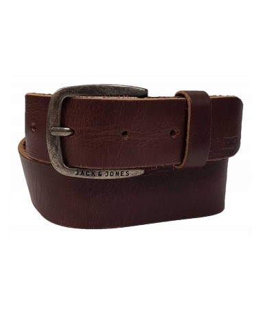 JACK AND JONES LEATHER BELT BROWN - 1