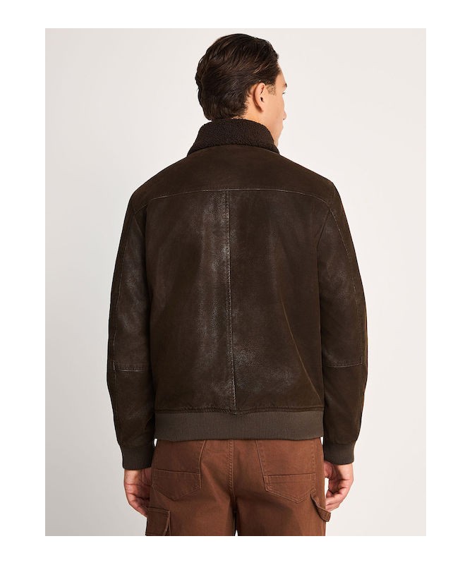 Ανδρικό faux suede aviator jacket - FBM014-065-01 - 4