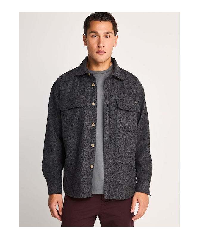 Ανδρικό μάλλινο overshirt πουκάμισο με τσέπες - FBM014-010-05 - 4