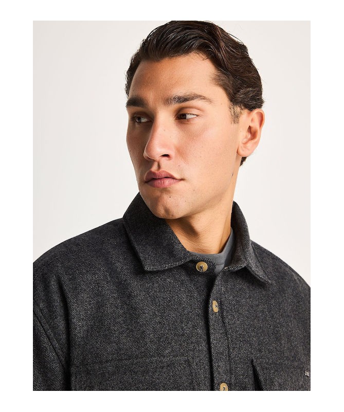 Ανδρικό μάλλινο overshirt πουκάμισο με τσέπες - FBM014-010-05 - 3
