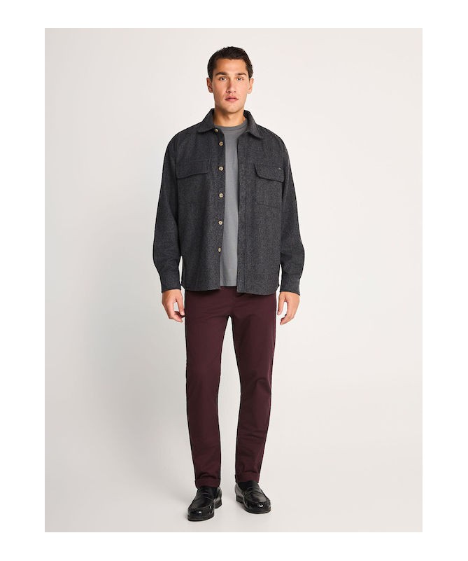 Ανδρικό μάλλινο overshirt πουκάμισο με τσέπες - FBM014-010-05 - 1