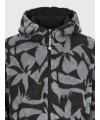 Ανδρική fleece ζακέτα με κουκούλα και jacquard μοτίβο - 1