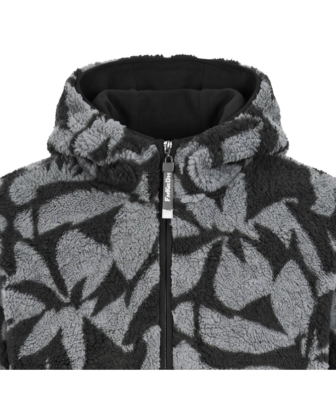 Ανδρική fleece ζακέτα με κουκούλα και jacquard μοτίβο - 3