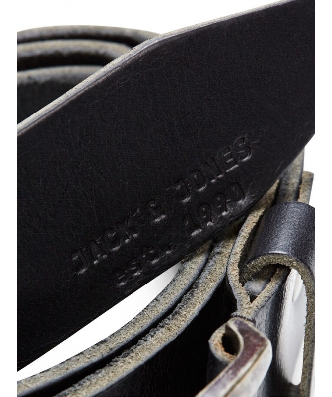 JACK AND JONES LEATHER BELT BLACK - 3