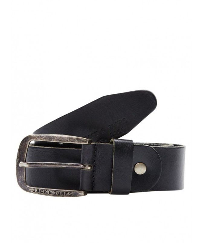 JACK AND JONES LEATHER BELT BLACK - 4