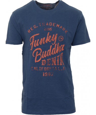 FUNKY BUDDHA INDIGO TSHIRT - FBM00301604-INDIGO - 1