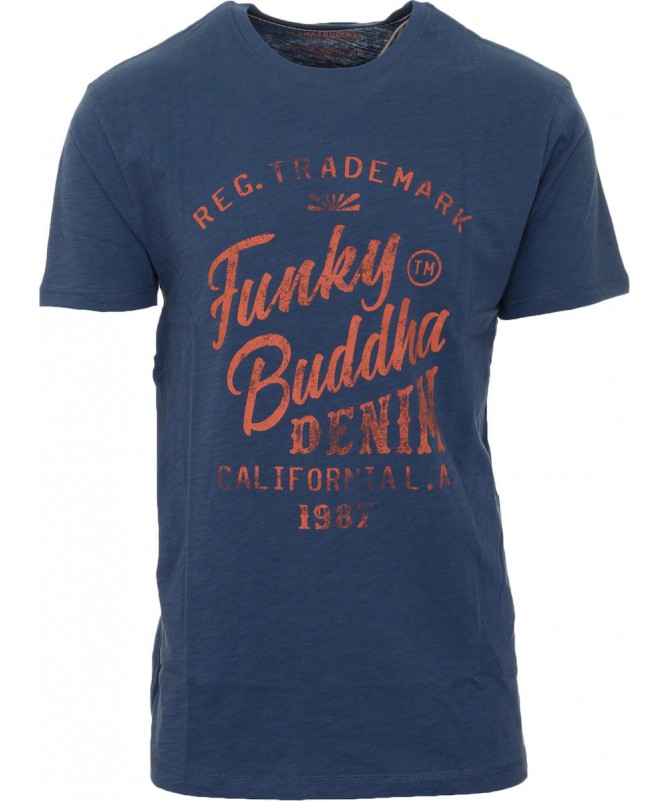 FUNKY BUDDHA INDIGO TSHIRT - FBM00301604-INDIGO - 1